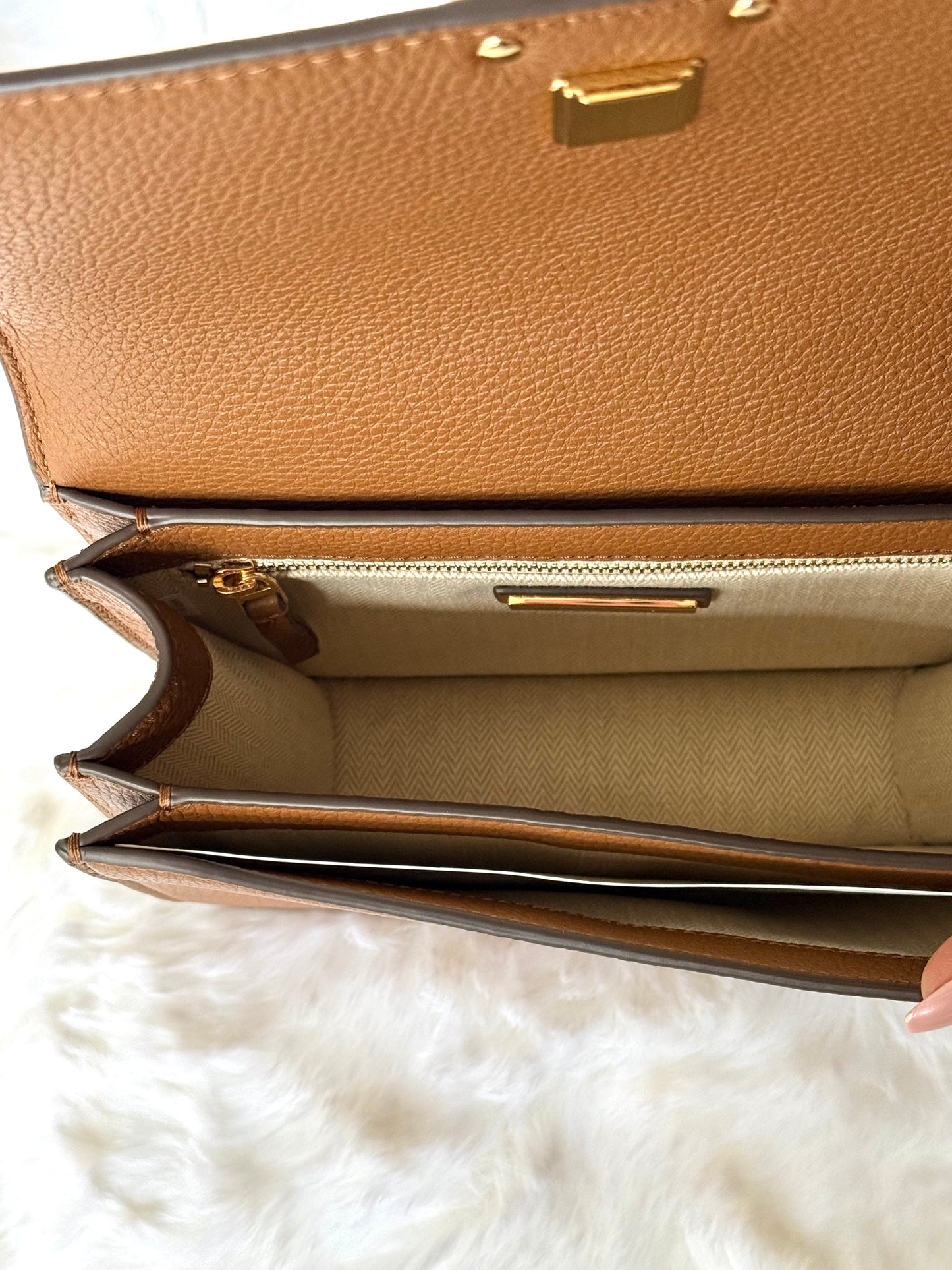 Brown Tory Burch Britten Small Adjustable Shoulder Bag