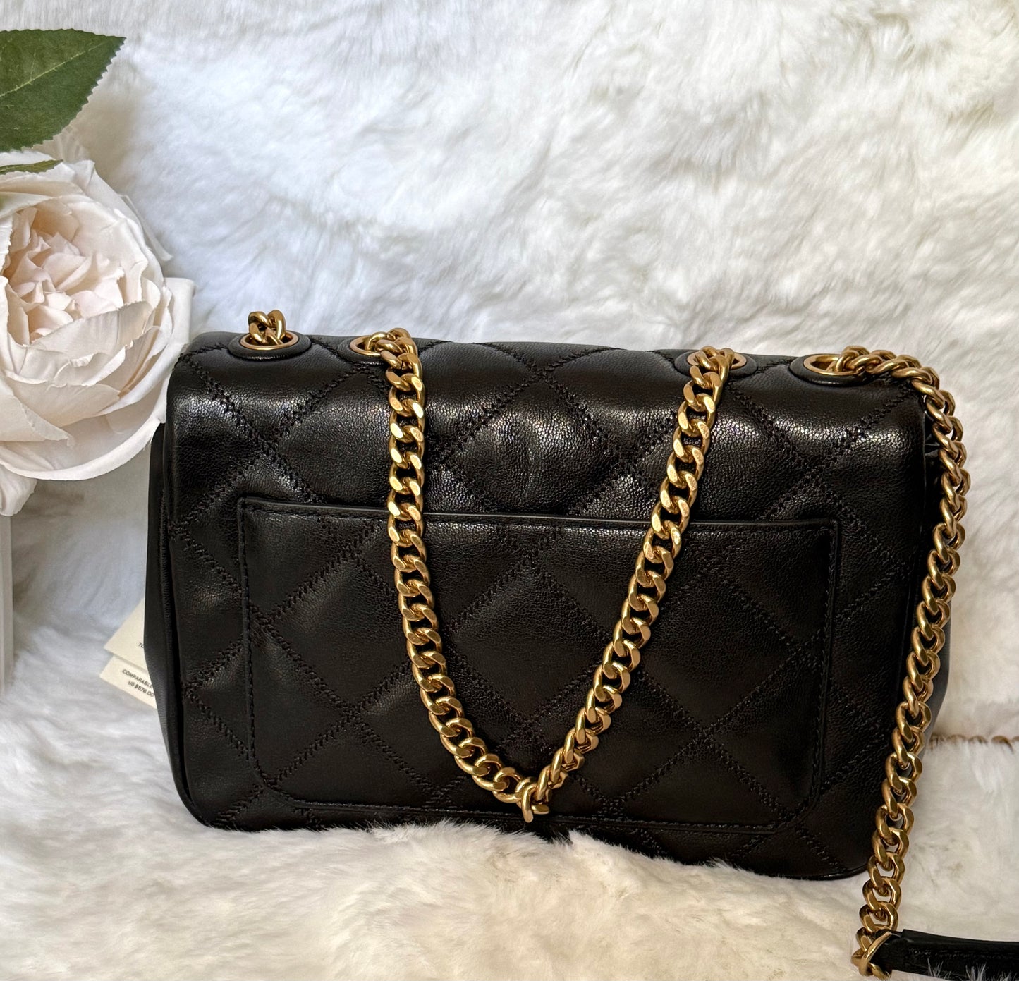 Black Tory Burch Willa Quilted Leather Shoulder Bag